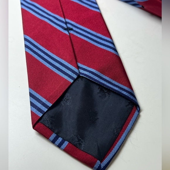 Brooks Brothers 109% Silk Classic Red Navy Stripe Power Tie Made in Italy EUC - Picture 7 of 9